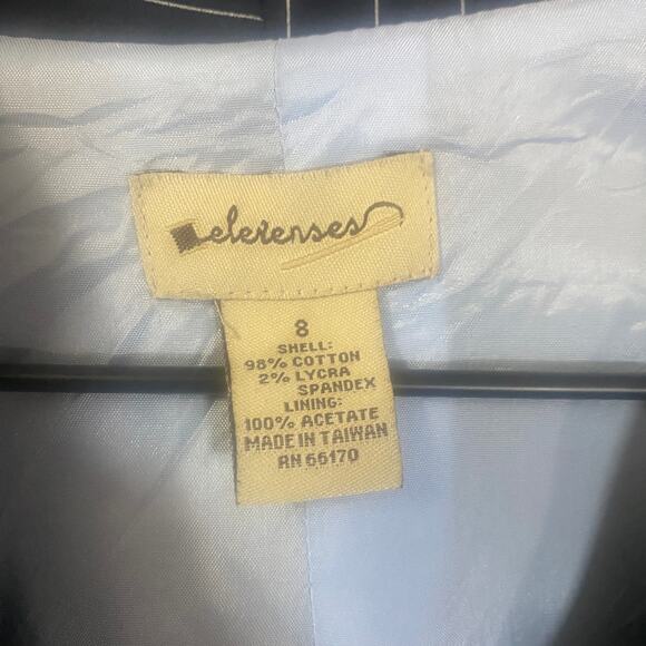 Anthropologie Elevenses Black Cropped Pinstripe Blazer Jacket Sz 8 - Picture 5 of 9